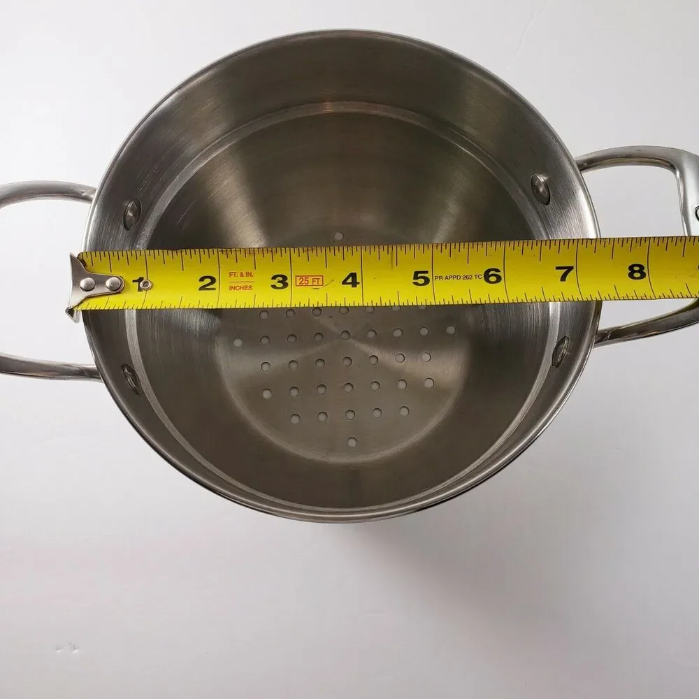 Emeril Lagassee Basket Steamer Colander Handles Stainless Steel Cookware